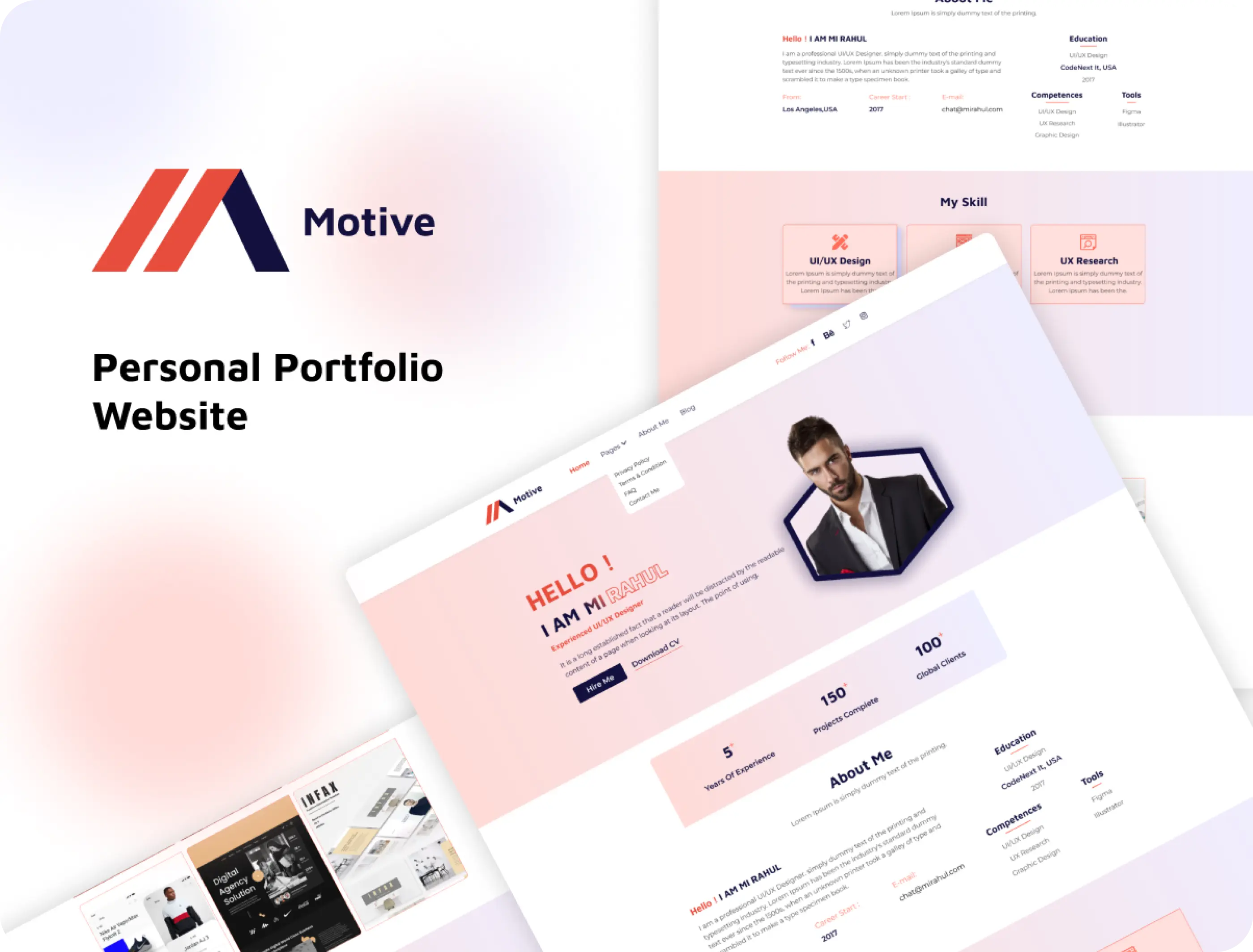 Motive - Personal Portfolio Website UI Design
